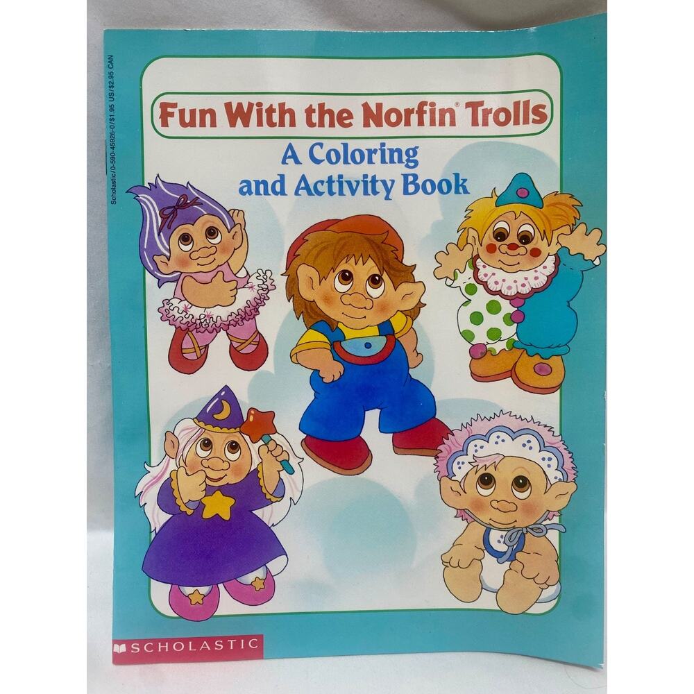 Vintage 1992 Scholastic Fun With The Norfin Trolls Coloring Book, Unused